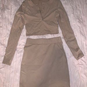 Tan skirt set